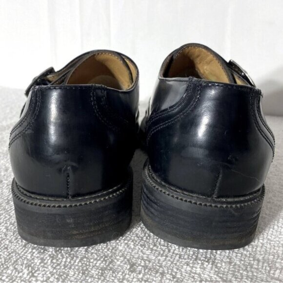 Vintage Pegabo Black Leather Monk Strap Dress Shoes 40 - Picture 6 of 12